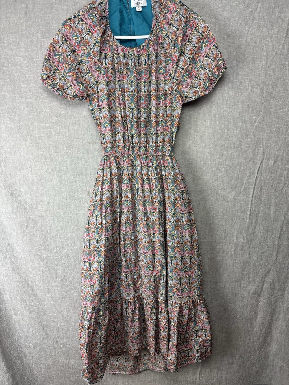 J.CREW Size 8 Open Back Cotton dress Liberty® Giorgia Duke BG128 $248